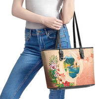 Hawaii Kauai Na Pali Coast Landscape Leather Tote Bag LT05 - Polynesian Pride