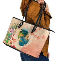 Hawaii Kauai Na Pali Coast Landscape Leather Tote Bag LT05 - Polynesian Pride