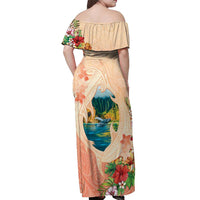Hawaii Kauai Na Pali Coast Landscape Off Shoulder Maxi Dress LT05 - Polynesian Pride