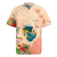 Hawaii Kauai Na Pali Coast Landscape Rugby Jersey LT05 Peach - Polynesian Pride