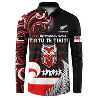 Aotearoa Toitu He Whakaputanga Button Sweatshirt Toitu Te Tiriti O Waitangi LT05 Black - Polynesian Pride
