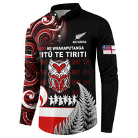 Aotearoa Toitu He Whakaputanga Button Sweatshirt Toitu Te Tiriti O Waitangi LT05 - Polynesian Pride