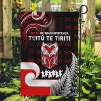 Aotearoa Toitu He Whakaputanga Garden Flag Toitu Te Tiriti O Waitangi LT05 Garden Flag Black - Polynesian Pride
