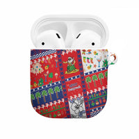 Wallis And Futuna Christmas AirPods Case Festive Beach Vibes LT05 Red - Polynesian Pride