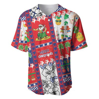 Wallis And Futuna Christmas Baseball Jersey Festive Beach Vibes LT05 Red - Polynesian Pride