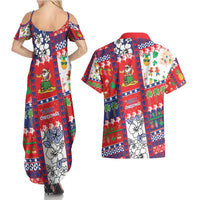 Wallis And Futuna Christmas Couples Matching Summer Maxi Dress and Hawaiian Shirt Festive Beach Vibes - Polynesian Pride