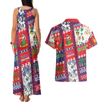 Wallis And Futuna Christmas Couples Matching Tank Maxi Dress and Hawaiian Shirt Festive Beach Vibes - Polynesian Pride