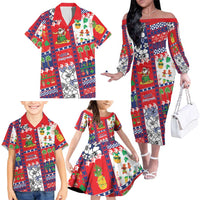 Wallis And Futuna Christmas Family Matching Off The Shoulder Long Sleeve Dress and Hawaiian Shirt Festive Beach Vibes - Polynesian Pride