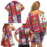 Wallis And Futuna Christmas Family Matching Off Shoulder Short Dress and Hawaiian Shirt Festive Beach Vibes - Polynesian Pride