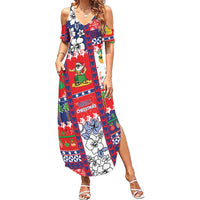 Wallis And Futuna Christmas Family Matching Summer Maxi Dress and Hawaiian Shirt Festive Beach Vibes - Polynesian Pride