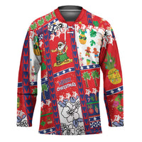Wallis And Futuna Christmas Hockey Jersey Festive Beach Vibes LT05 Unisex Red - Polynesian Pride