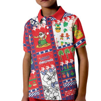 Wallis And Futuna Christmas Kid Polo Shirt Festive Beach Vibes LT05 Kid Red - Polynesian Pride