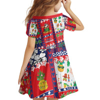 Wallis And Futuna Christmas Kid Short Sleeve Dress Festive Beach Vibes LT05 - Polynesian Pride