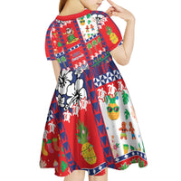 Wallis And Futuna Christmas Kid Short Sleeve Dress Festive Beach Vibes LT05 - Polynesian Pride