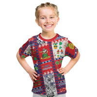 Wallis And Futuna Christmas Kid T Shirt Festive Beach Vibes LT05 Red - Polynesian Pride