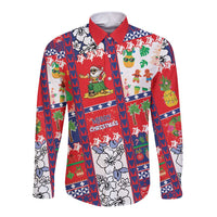 Wallis And Futuna Christmas Long Sleeve Button Shirt Festive Beach Vibes - Polynesian Pride