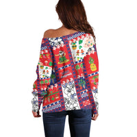 Wallis And Futuna Christmas Off Shoulder Sweater Festive Beach Vibes - Polynesian Pride