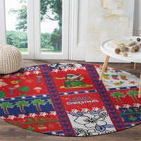 Wallis And Futuna Christmas Round Carpet Festive Beach Vibes - Polynesian Pride