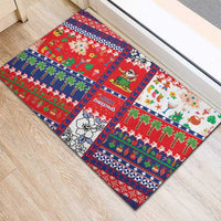 Wallis And Futuna Christmas Rubber Doormat Festive Beach Vibes - Polynesian Pride