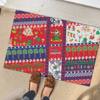 Wallis And Futuna Christmas Rubber Doormat Festive Beach Vibes - Polynesian Pride