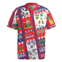 Wallis And Futuna Christmas Rugby Jersey Festive Beach Vibes LT05 Red - Polynesian Pride