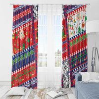 Wallis And Futuna Christmas Window Curtain Festive Beach Vibes - Polynesian Pride