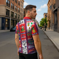 Wallis And Futuna Christmas Zipper Polo Shirt Festive Beach Vibes LT05 - Polynesian Pride