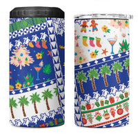 Northern Mariana Islands Christmas 4 in 1 Can Cooler Tumbler Festive Beach Vibes - Polynesian Pride