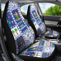 Northern Mariana Islands Christmas Car Seat Cover Festive Beach Vibes - Polynesian Pride