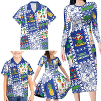 Northern Mariana Islands Christmas Family Matching Long Sleeve Bodycon Dress and Hawaiian Shirt Festive Beach Vibes - Polynesian Pride