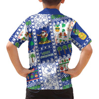 Northern Mariana Islands Christmas Family Matching Off The Shoulder Long Sleeve Dress and Hawaiian Shirt Festive Beach Vibes - Polynesian Pride