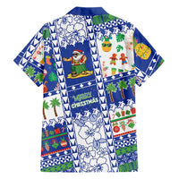 Northern Mariana Islands Christmas Family Matching Off The Shoulder Long Sleeve Dress and Hawaiian Shirt Festive Beach Vibes - Polynesian Pride
