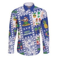 Northern Mariana Islands Christmas Family Matching Off The Shoulder Long Sleeve Dress and Hawaiian Shirt Festive Beach Vibes - Polynesian Pride