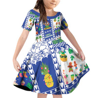 Northern Mariana Islands Christmas Family Matching Off Shoulder Short Dress and Hawaiian Shirt Festive Beach Vibes - Polynesian Pride