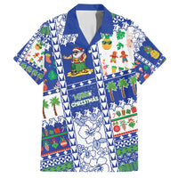 Northern Mariana Islands Christmas Family Matching Off Shoulder Short Dress and Hawaiian Shirt Festive Beach Vibes - Polynesian Pride