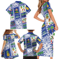 Northern Mariana Islands Christmas Family Matching Short Sleeve Bodycon Dress and Hawaiian Shirt Festive Beach Vibes - Polynesian Pride