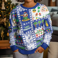 Northern Mariana Islands Christmas Kid Ugly Christmas Sweater Festive Beach Vibes LT05 - Polynesian Pride