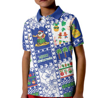Northern Mariana Islands Christmas Kid Polo Shirt Festive Beach Vibes LT05 Kid Blue - Polynesian Pride