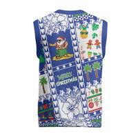 Northern Mariana Islands Christmas Knitted V-Neck Vest Festive Beach Vibes LT05 - Polynesian Pride