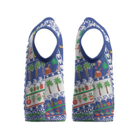 Northern Mariana Islands Christmas Knitted V-Neck Vest Festive Beach Vibes LT05 - Polynesian Pride