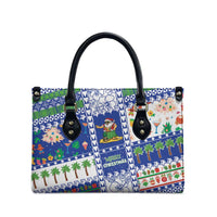 Northern Mariana Islands Christmas Leather Bag Festive Beach Vibes - Polynesian Pride