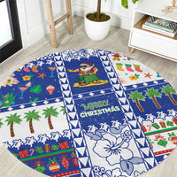 Northern Mariana Islands Christmas Round Carpet Festive Beach Vibes - Polynesian Pride