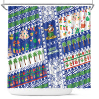 Northern Mariana Islands Christmas Shower Curtain Festive Beach Vibes - Polynesian Pride