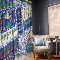Northern Mariana Islands Christmas Window Curtain Festive Beach Vibes - Polynesian Pride