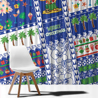 Northern Mariana Islands Christmas Window Curtain Festive Beach Vibes - Polynesian Pride