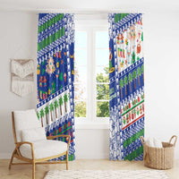 Northern Mariana Islands Christmas Window Curtain Festive Beach Vibes - Polynesian Pride