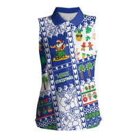 Northern Mariana Islands Christmas Women Sleeveless Polo Shirt Festive Beach Vibes - Polynesian Pride