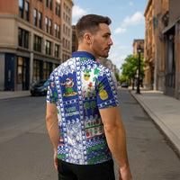 Northern Mariana Islands Christmas Zipper Polo Shirt Festive Beach Vibes LT05 - Polynesian Pride