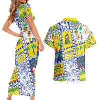 New Caledonia Christmas Couples Matching Short Sleeve Bodycon Dress and Hawaiian Shirt Festive Beach Vibes - Polynesian Pride