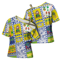 New Caledonia Christmas Cross Shoulder Shirt Festive Beach Vibes LT05 - Polynesian Pride